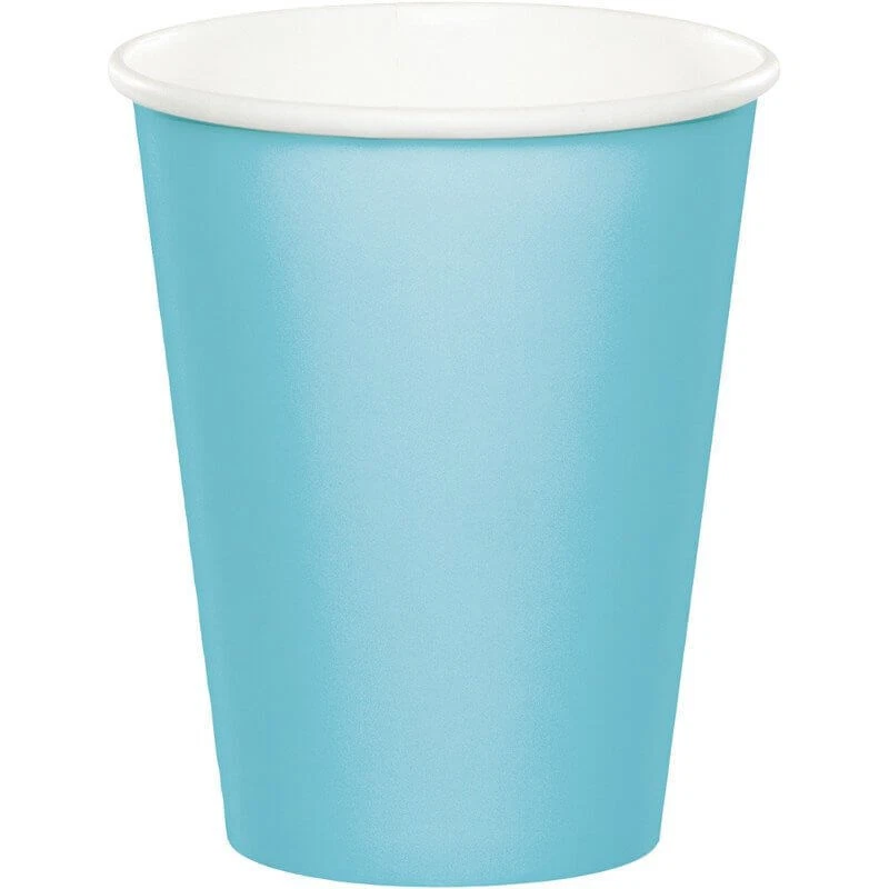 Pastel Blue Cups Paper 24 Pack 266ml Birthday Party Supplies Tableware Light - Image 1 of 1