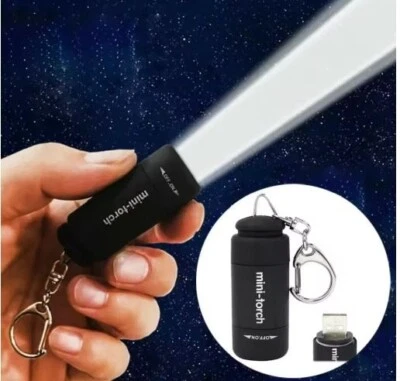 🔦 Mini USB Flashlight Keychain - Compact, Powerful - Image 1 of 2
