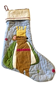 Pottery Barn Kids BLUE QUILTED MOUSE KING CHRISTMAS STOCKING - Picture 1 of 11