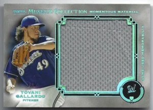 2012 Topps Museum Momentous Material Jumbo Relic Yovani Gallardo Jersey 3/5 - Picture 1 of 2