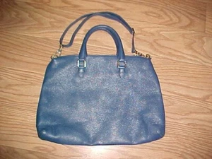 VERSACE COLLECTION Navy Leather, Handle & Shoulder Bag Vintage - Picture 1 of 13