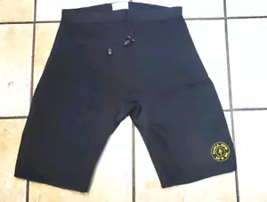 Gold's Gym black neoprene compression shorts SIZE M/L Training Cycling VINTAGE - Picture 1 of 10
