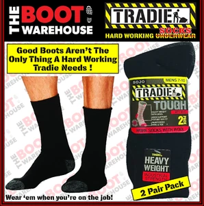 TRADIE Work Boot Socks. Wool Comfort. 2 PACK Redback Oliver Blundstone Mongrel - Picture 1 of 3