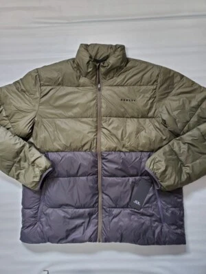 NWT Mens Oakley Puffer Jacket Block Utility Extra Large Gray/Olive - Image 1 of 2