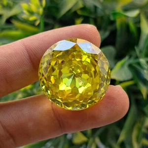 Piedra preciosa suelta corte redondo certificada AAA+ circón amarillo natural 90 quilates - Imagen 1 de 6