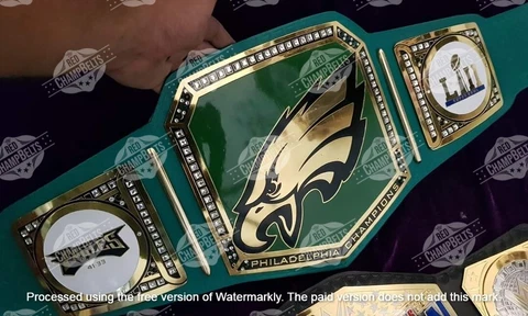 Philadelphia Eagles Championship Belt Adult Size 2mm Brass Cover