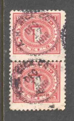 Scott # R228 Pair, Used, F, 1¢ Documentary, A. H. Rice Co., Pittsfield, MA - Image 1 of 2