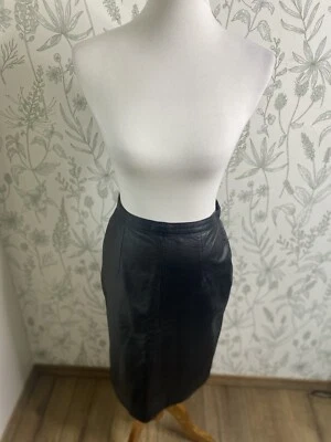 Винтажная латунная слива мини-юбка Nordstrom кожаная черная женская размер 7 черная 1980-е  - Изображение 1 из 4