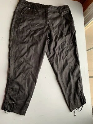 全新! White House 黑色市场斜纹垂褶实用九分裤 10 码 — 第 1/4 张图片