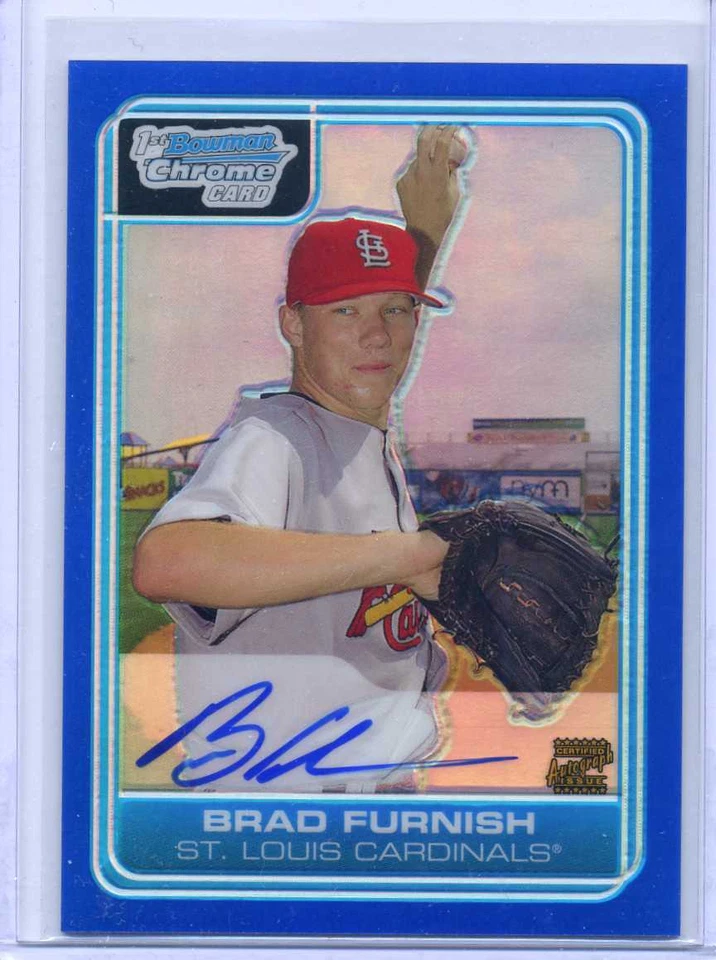 BRAD FURNISH 2006 Bowman Draft CHROME BLUE REFRACTOR AUTOGRAPH #147/150 - Image 1 of 2
