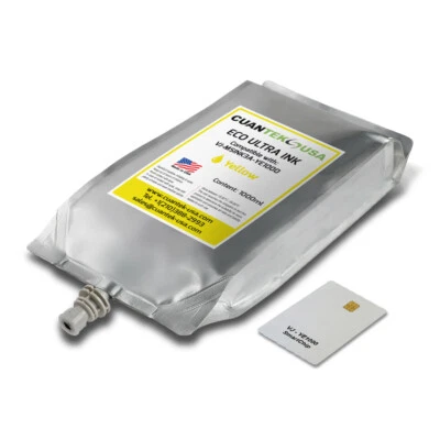 MS31 MUTOH Eco-Solvent Compatible YELLOW Ink 1000ml Pack & Chip - MADE IN USA - Image 1 of 4