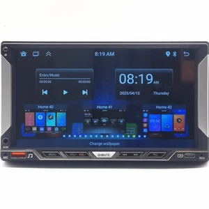 Double 2DIN Android 12 Car Stereo GPS Navigation Radio For Apple CarPlay Player - Picture 1 of 17