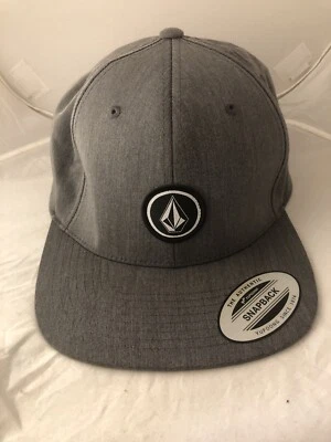Volcom Quarter Twill Snapback Hat Cap Heather Black Adjustable New Wool Blend - Image 1 of 4