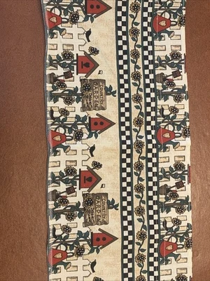 Debbie Mumm Mumms la Palabra Tela VALLA DE JARDÍN RURAL Frontera 6” X 72” Pájaros Foto 1 de 4