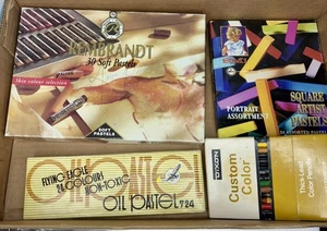 Lotto misto olio aquila volante usato REMBRANDT SOFT PASTELS vintage - Foto 1 di 5