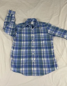 Brooks Brothers Regent Herren blau kariertes Langarm Hemd mit Knopfleiste M - Bild 1 von 10