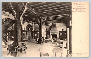 Vestibül Hotel Dürrnstein, Plätzwiesen, Deutschland 1900er Postkarte (Hotelstempel) - Bild 1 von 4
