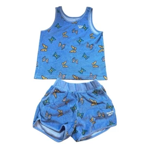 Reebok Frottee blau Schmetterling Shorts Tank Sommer Set XL 12 bezaubernd I19 - Bild 1 von 6