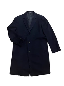 Saks Fifth Avenue Black Loro Piana Superfine 100% Wool Coat Size 46R Navy Blue - Picture 1 of 13