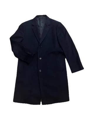 Saks Fifth Avenue Black Loro Piana Superfine 100% Wool Coat Size 46R Navy Blue - Image 1 of 4