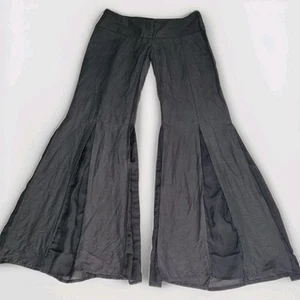 Vintage 90’s Low-Rise Flare Pants Size 10 By NOBUE Black Pleated Leg Y2K Vibes - Picture 1 of 9