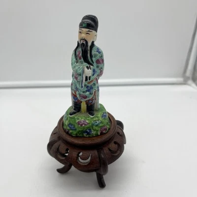 Antique Chinese Glazed Porcelain Figure of Taoist Immortal Li Tieguai 4.5 Inches - Изображение 1 из 4