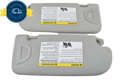 Infiniti Q50 2014-2024 Gris Tela Izquierda Derecha Parasol Conjunto Iluminado Par OEM Foto 1 de 4