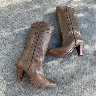 Dan Post '70's VTG Women's Camel Brown Hi Heel  Western Boots SZ 8.5 - Image 1 of 4