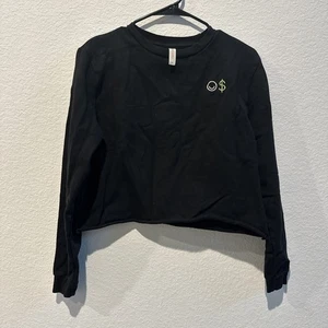 SUMINISTRO CONOCIDO Sudadera Negra Unisex Cuello Redondo con Diseño Bordado - Talla XS - Imagen 1 de 6