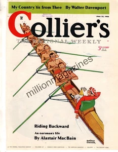 1935 Colliers June 15 - Sculling/Rowing; Jimmy Savo - Clowning; H G Wells - Rare - Picture 1 of 1