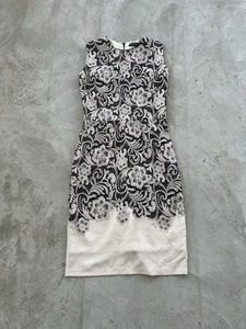 Vintage Dolce Gabbana langes Kleid Spitze Blumen beige schwarz Damen Größe S - Bild 1 von 10
