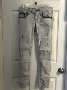 Rock Revival Celinda Ankle Skinny Distressed Bling Back Flap Pockets Size 25 - Picture 1 of 11