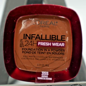 L'Oreal Paris Infallible Up to 24H Fresh Wear Foundation in a Powder 355 Sienna - Picture 1 of 3
