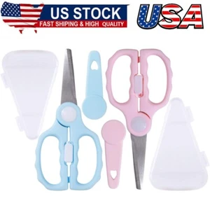Baby Food Scissors Kitchen Shears Portable Healthy Cute Kid Scissors Safety Lock - Picture 1 of 6