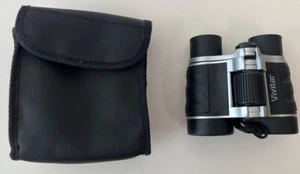 New Vivitar 4 X 30 Black & Silver Binoculars With Travel Case. - Picture 1 of 6