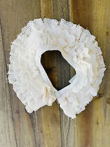 Pepaloves Ivory LoveShackFancy Free People Lace M 100% Cotton Collard - Picture 1 of 2