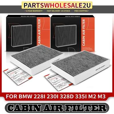 2 件活性炭舱空气过滤器适用于宝马 320i 328d 328i 330e 330i 335i 340i — 第 1/4 张图片