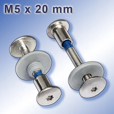100 Sicherheits-Balkonschrauben-Set M5 X 20MM V2A con la Tapa de Hpl Acero A2 - Imagen 1 de 3