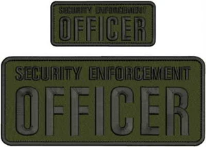 SECURITY ENFORCEMENT OFFICER EMBROIDERY PATCH 10X4 and 5x2 inches Hook on back - Picture 1 of 10