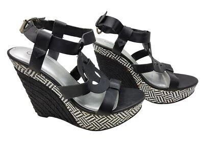 Женские Cato BlCK PU кожаный 5» на танкетке каблук пряжка туфли - Изображение 1 из 4