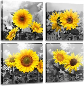 Sunflower Wall Picture Flower Canvas Wall Art for Living Room Bedroom Decor Gift - Picture 1 of 7