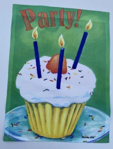 Toland By Design Garden Art Flag 11” x 14.5” Party Cupcake Birthday Cake NEW - Picture 1 of 1