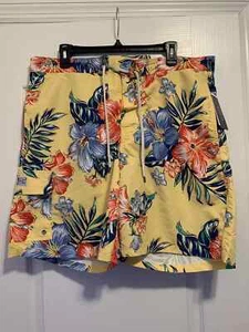 Polo Ralph Lauren Big & Tall XLT Men's Floral Yellow Hawaiian Swim Trunks Shorts - Picture 1 of 4