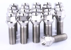 14x1.5 Titanium Lug Bolts 38mm Shank 20 pieces 6AL4V Aerospace Grade M14x1.5x38 - Picture 1 of 2