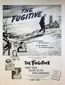 Anuncio impreso de la película original The Fugitive 1947 vinculado años 40 Henry Fonda Dolores Del Rio - Imagen 1 de 1