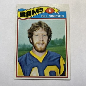 Tarjeta de fútbol americano 1977 Topps Bill Simpson Los Angeles Rams #406 - Imagen 1 de 2