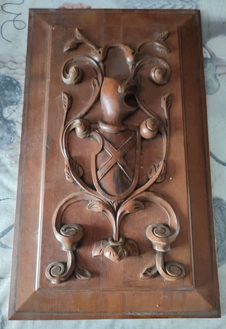 23" French Antique Architectural  Gothic Soldier Knight Panel Door Solid Cover
