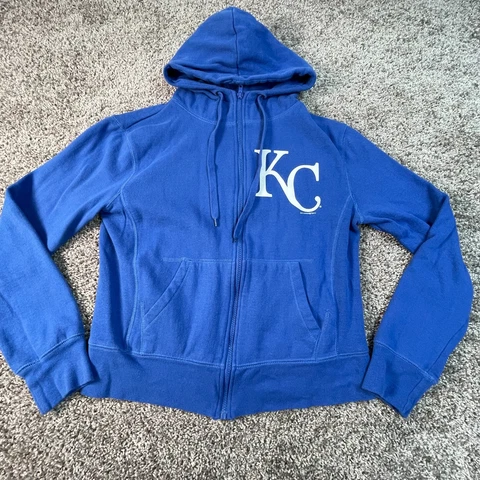 Kansas City Royals Sweater Women Medium Blue Hoodie Sweatshirt Baseball Ladies Cover