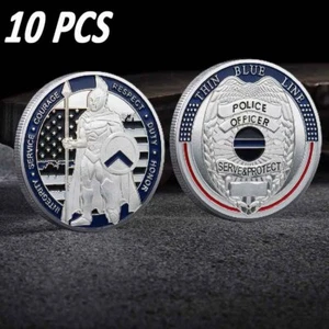 10 Stück Challenge Coin Polizei Blue Lives Matter Geschenkmünzen Gesetz glänzende Rüstung - Bild 1 von 6