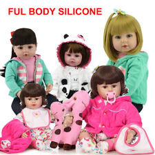 23In Realistic Reborn Baby Dolls Full Body Vinyl Silicone Girl Doll Newborn Doll